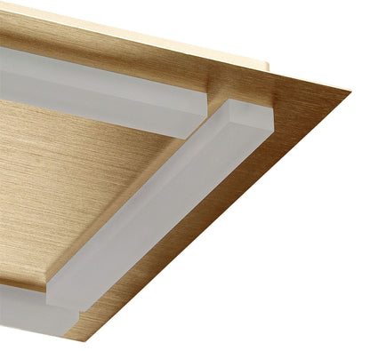 Mantra Fusion Verona Square Ceiling 4 Light 20W LED 3000K, 1800lm, Satin Gold/Frosted Acrylic, 3yrs Warranty