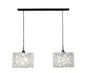 Mantra Lupin Linear Pendant 2 Light E27 Line, Gloss White/White Acrylic/Polished Chrome, CFL Lamps INCLUDED