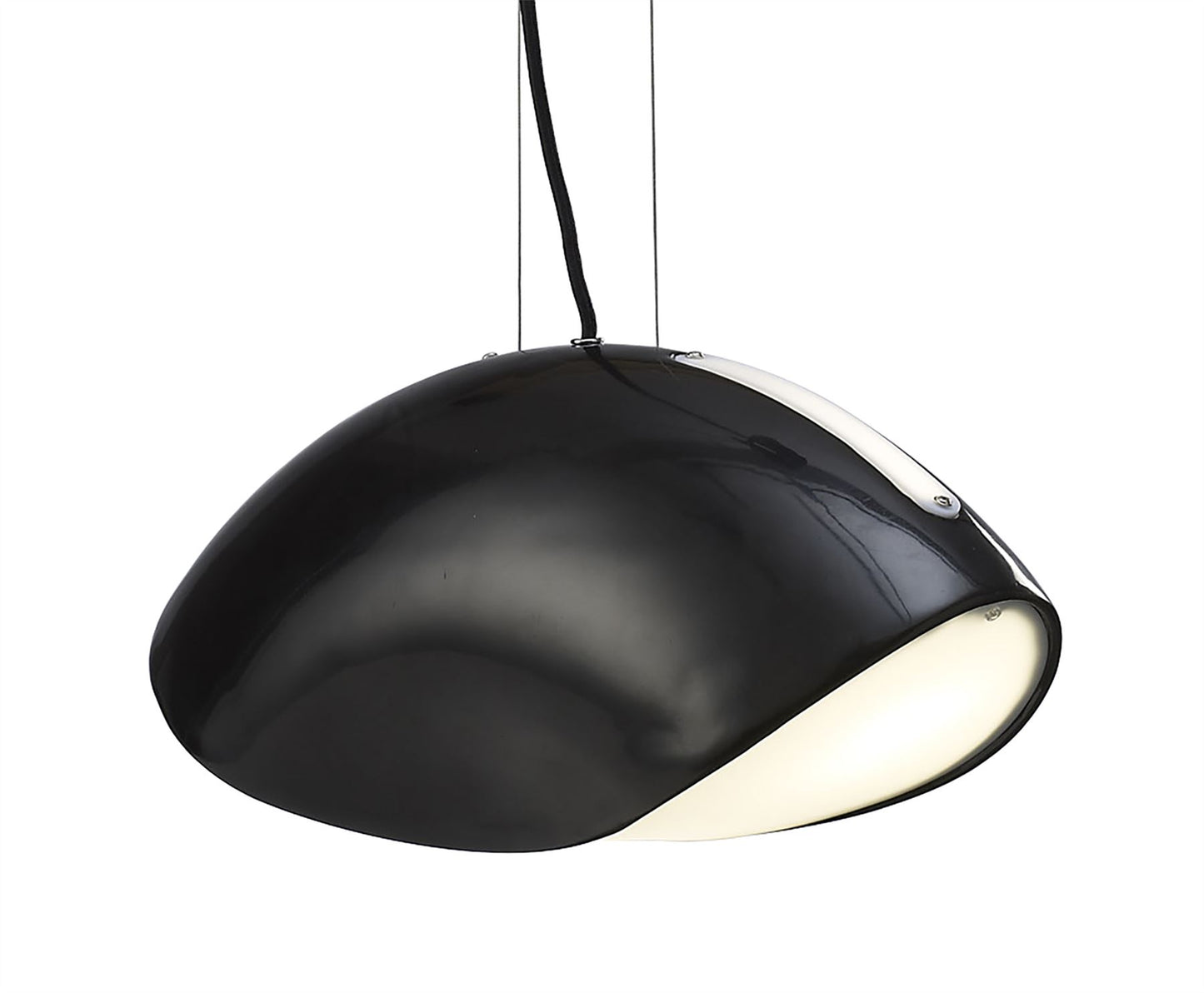 Mantra Pasion Rectangular Pendant 3 Light E27, Gloss Black/White Acrylic/Polished Chrome, CFL Lamps INCLUDED