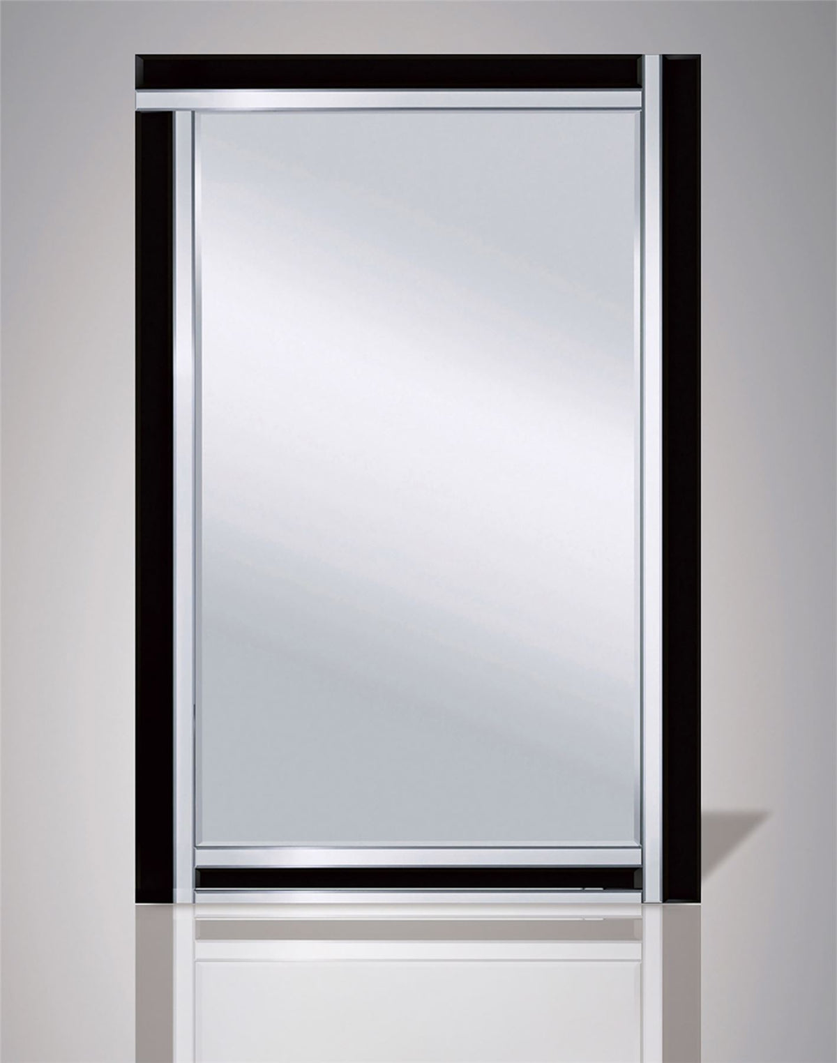Diyas Home Nevada 120cm x 80cm Black Boarder Cut Detailed Mirror (Pallet Shipment Only, Additional Charges May Apply.) Item Weight: 16kg Mirrors