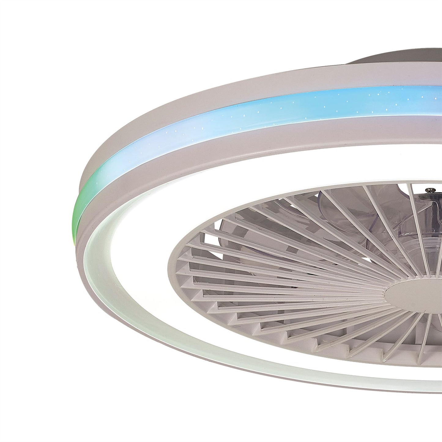 Gamer 47cm 40W LED Dimmable White/RGB Ceiling Light With Built-In 20W DC Reversible Fan, c/w Remote Control, 4200lm, White