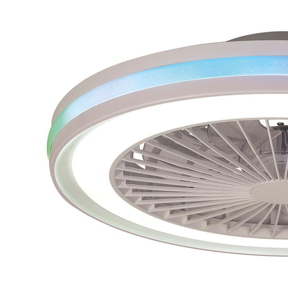 Gamer 47cm 40W LED Dimmable White/RGB Ceiling Light With Built-In 20W DC Reversible Fan, c/w Remote Control, 4200lm, White
