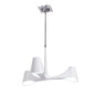 Mantra Ora 70cm Telescopic Convertible To Semi Flush 3 Light E27, Gloss White/White Acrylic/Polished Chrome, CFL Lamps INCLUDED