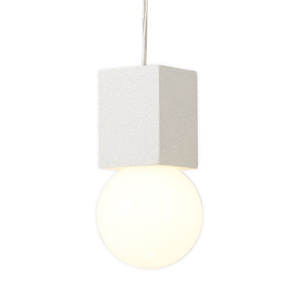 Mantra Galaxia 12cm Pendant Square, 1 Light E27, White/White Cement