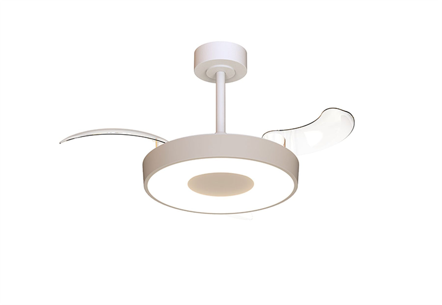 Coin Fan Mini Smart 40cm 36W LED Dimmable Ceiling With Built-In 25W DC Fan, 3000-5000K Remote, APP, Alexa & Google Voice Control, 5710lm, Beige