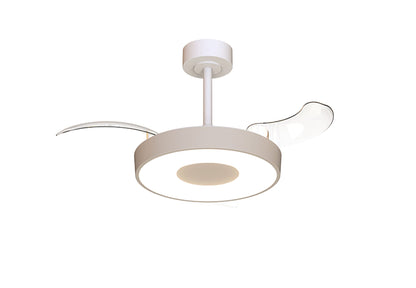 Coin Fan Mini Smart 40cm 36W LED Dimmable Ceiling With Built-In 25W DC Fan, 3000-5000K Remote, APP, Alexa & Google Voice Control, 5710lm, Beige