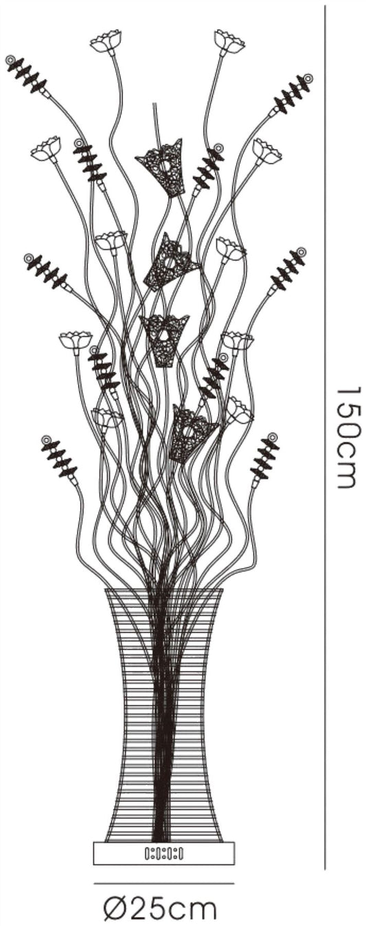 Diyas Home Rouge Aluminium (DH) Rouge Floor Lamp 7 Light G4 Black/Red/Chrome/Crystal, NOT LED/CFL Compatible