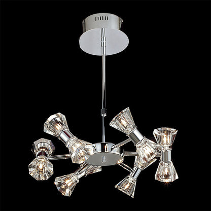 Diyas Elisa 45cm  Round 12 Light G4 Polished Chrome, NOT LED/CFL Compatible Ceiling Pendant Light Fitting
