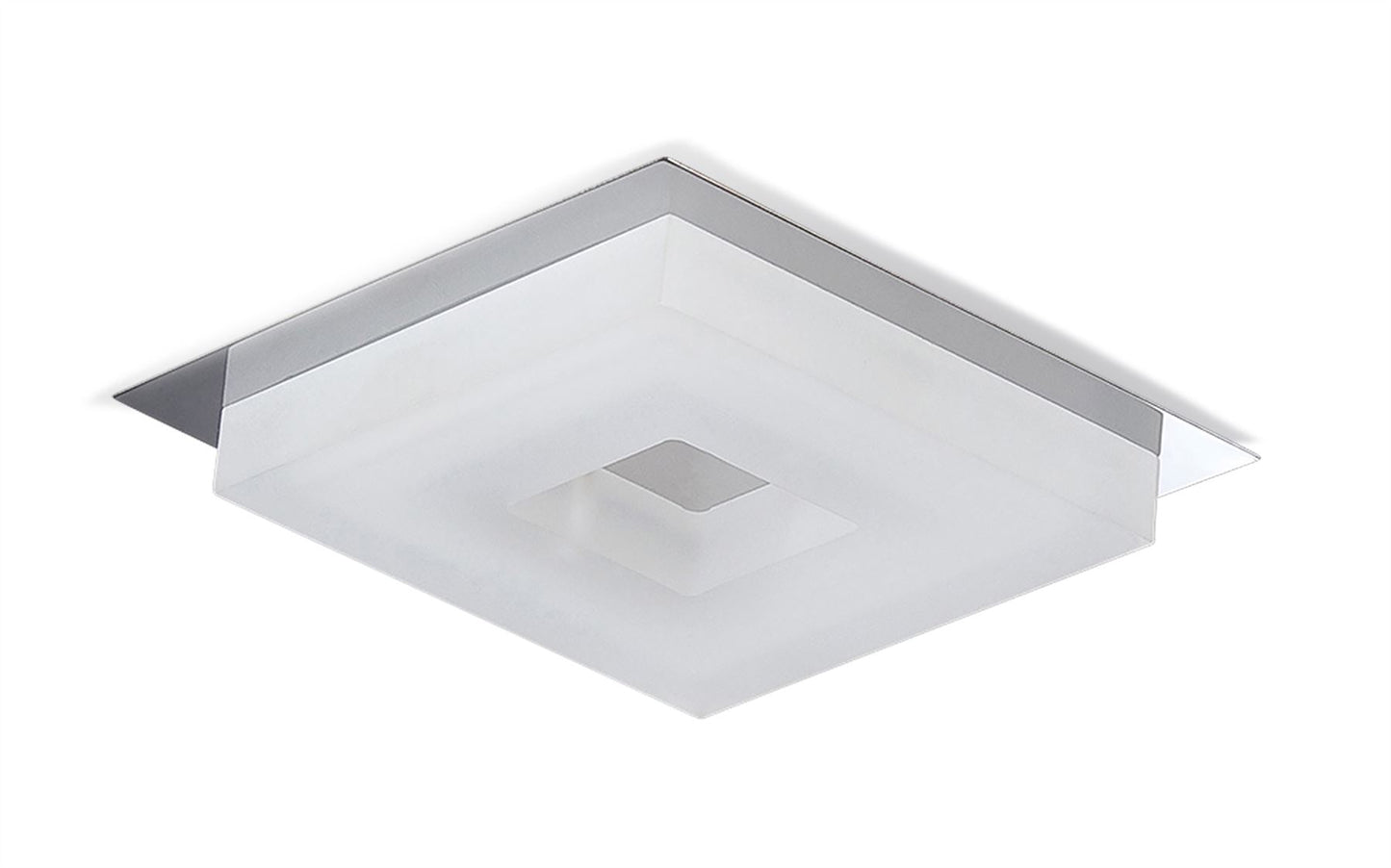 Mantra Fusion Marcel Recessed Down Light 6W LED Square 3000K IP44, 550lm, Polished Chrome/Frosted Acrylic, Cut Out: 70mm, Driver Included, 3yrs Warranty