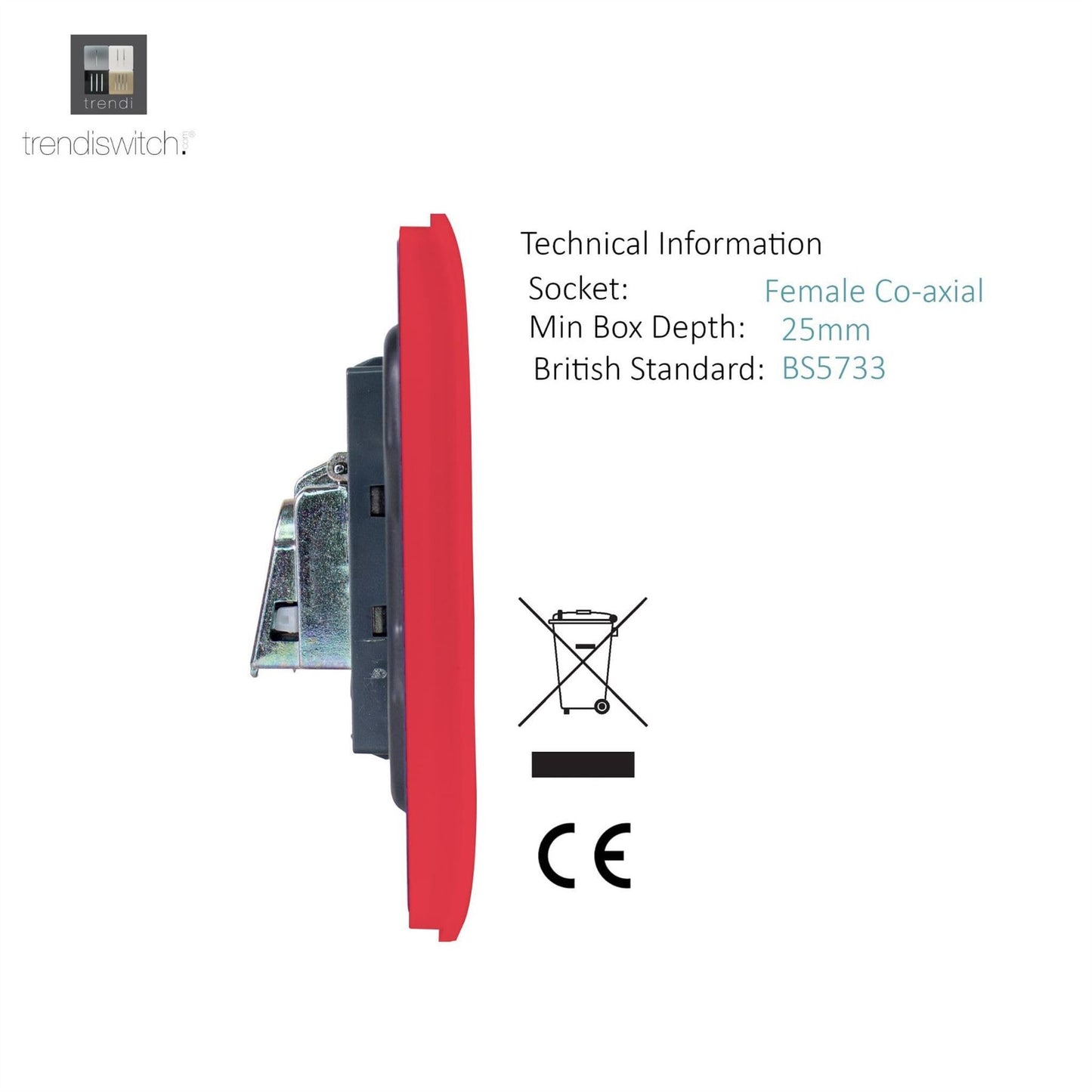 Trendi Artistic Modern Glossy Tactile TV Socket Strawberry