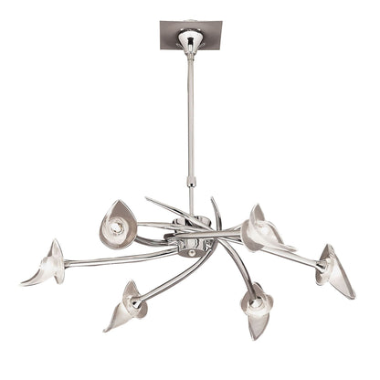 Mantra M0301 Flavia Telescopic Pendant Semi Flush Convertible Round 6 Light G9, Polished Chrome