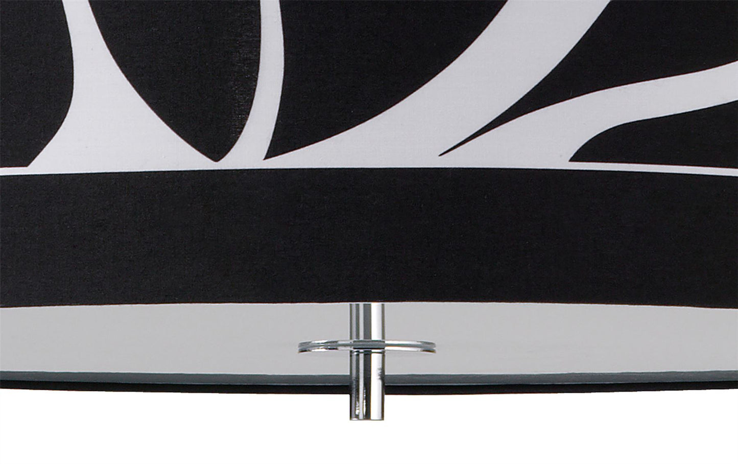 Mantra Manhattan 50cm Pendant Small 3 Light L1/SGU10, Polished Chrome/Frosted Glass with Black Patterned Shade, CFL Lamps INCLUDED