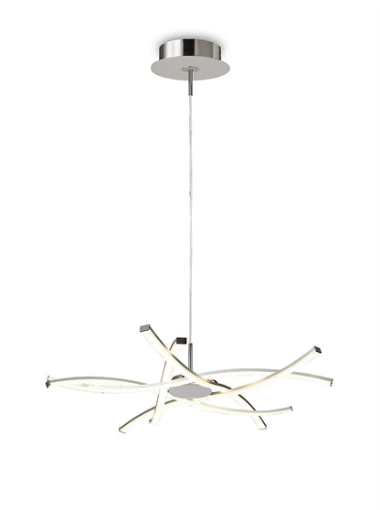 Mantra M5914 Aire LED Pendant 69cm Round 42W 3000K, 3700lm, Silver/Frosted Acrylic/Polished Chrome, 3yrs Warranty