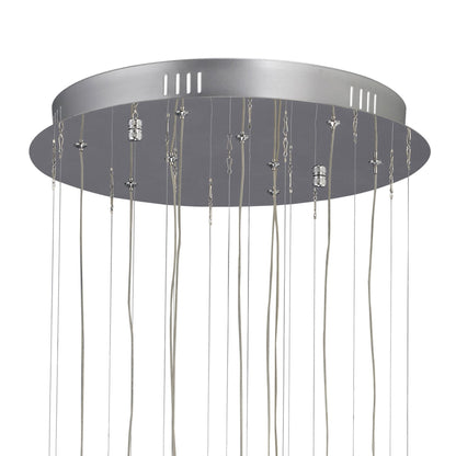 Diyas Solana 40cm  9 Light G4 Polished Chrome/Crystal, NOT LED/CFL Compatible Ceiling Pendant Light Fitting