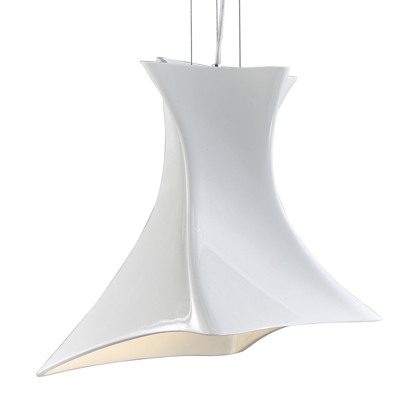 Mantra M5070 Twist Pendant 1 Light E27, Gloss White/Polished Chrome