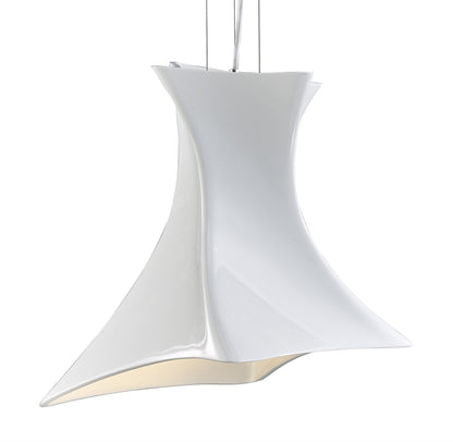 Mantra M5070 Twist Pendant 1 Light E27, Gloss White/Polished Chrome