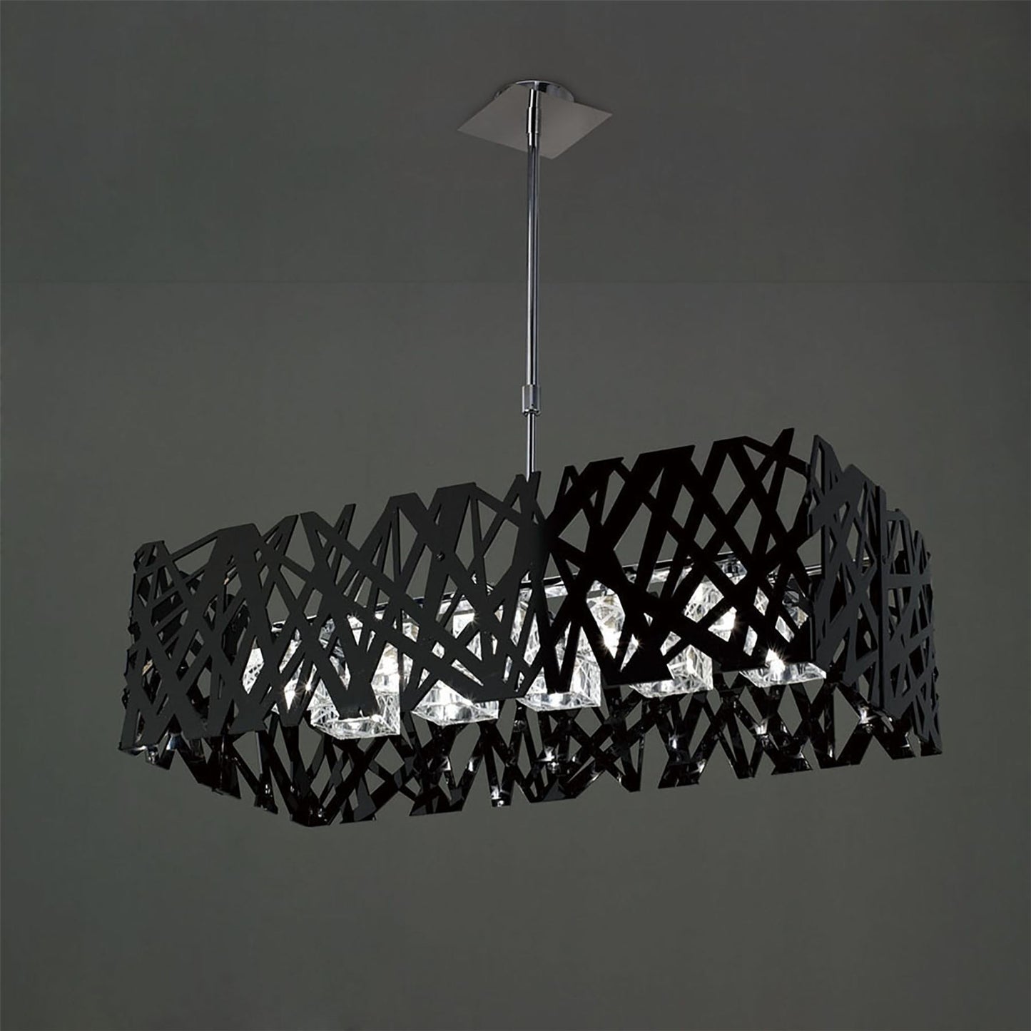 Mantra Tokio Rectangular Telescopic 10 Light G9 Polished Chrome/Black