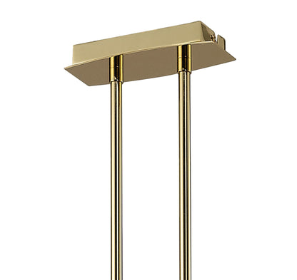 Mantra Zen PB Zen Rectangular Telescopic Convertible To Semi Flush 8 Light G9, Polished Brass