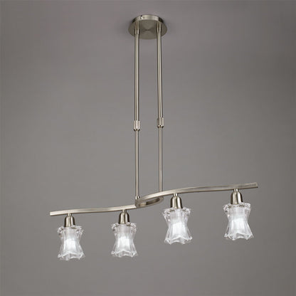 Mantra Alaska GU10 Telescopic 4 Light L1, SGU10 Bar, Satin Nickel, CFL Lamps INCLUDED