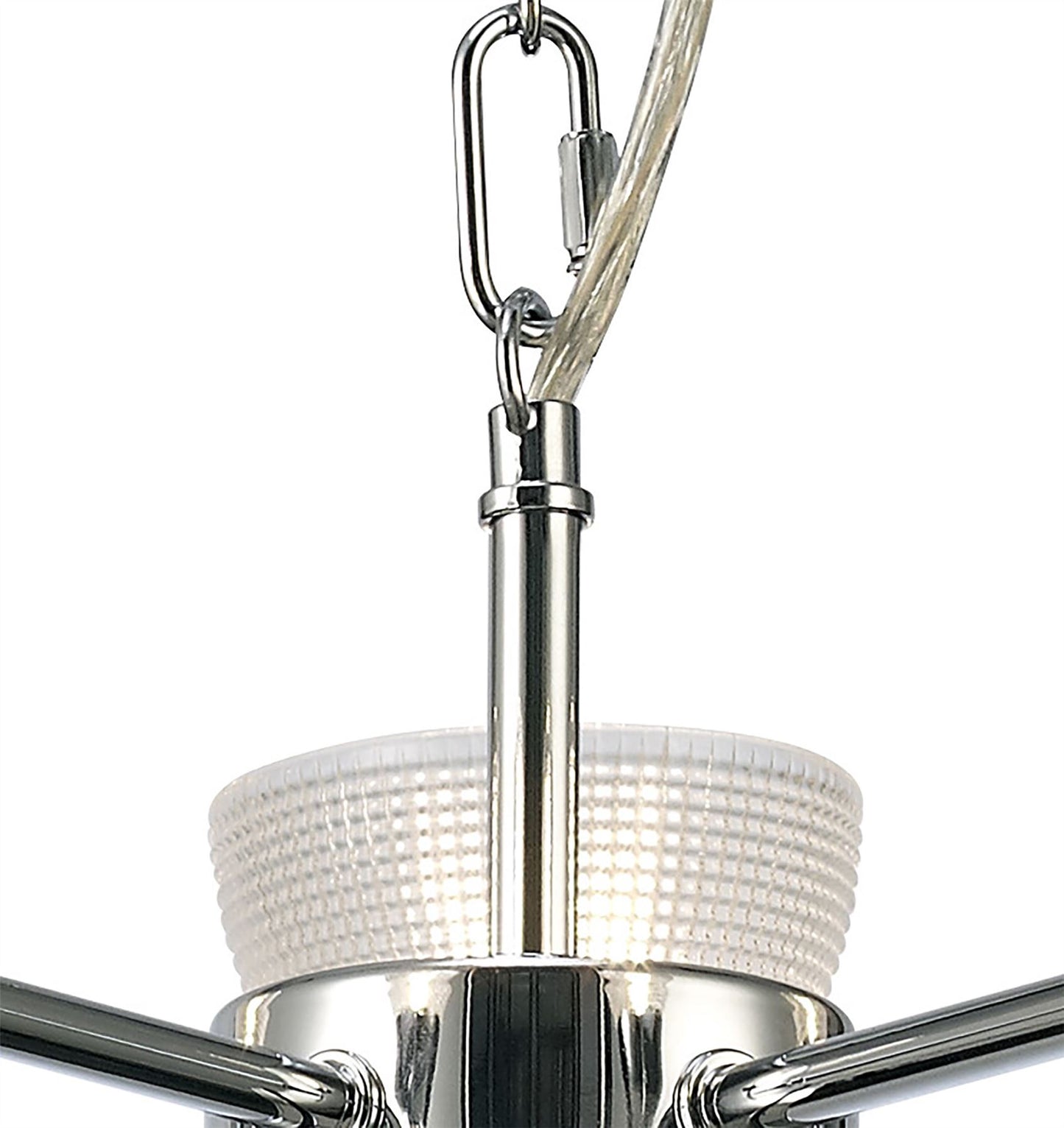 Deco Avalon Ceiling 5 Light G9 Pendant/Semi Ceiling Light, Polished Chrome with Clear Prismatic Glass