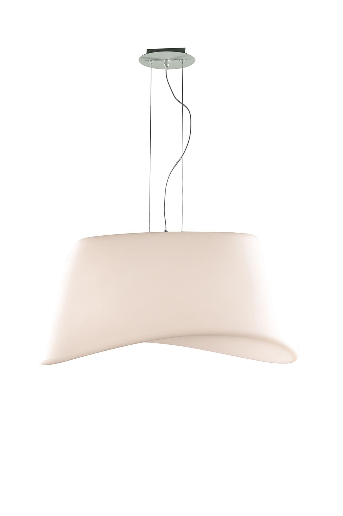 Mantra M1504 Cool Pendant 2 Light E27 Oval Outdoor IP44, Matt White/Opal White