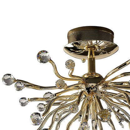 Diyas Tizio 60cm  10 Light G4 French Gold/Crystal, NOT LED/CFL Compatible Ceiling Light Fitting
