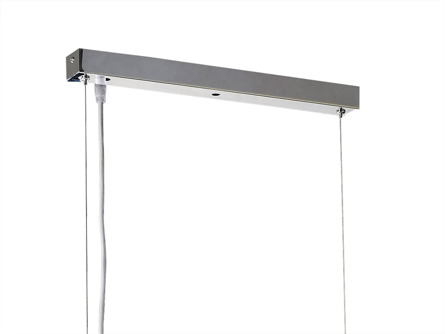 Mantra Pasion Rectangular Pendant 6 Light E27, Gloss White/White Acrylic/Polished Chrome, CFL Lamps INCLUDED