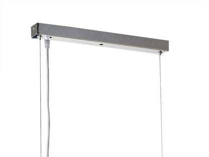 Mantra Pasion Rectangular Pendant 6 Light E27, Gloss White/White Acrylic/Polished Chrome, CFL Lamps INCLUDED