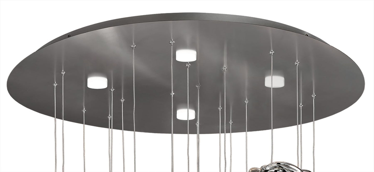Mantra M5900 Nido Pendant 90cm Round 10 + 4 Lights 60W + 20W LED 3000K, 6560lm, Chrome, 3yrs Warranty Item Weight: 16.7kg