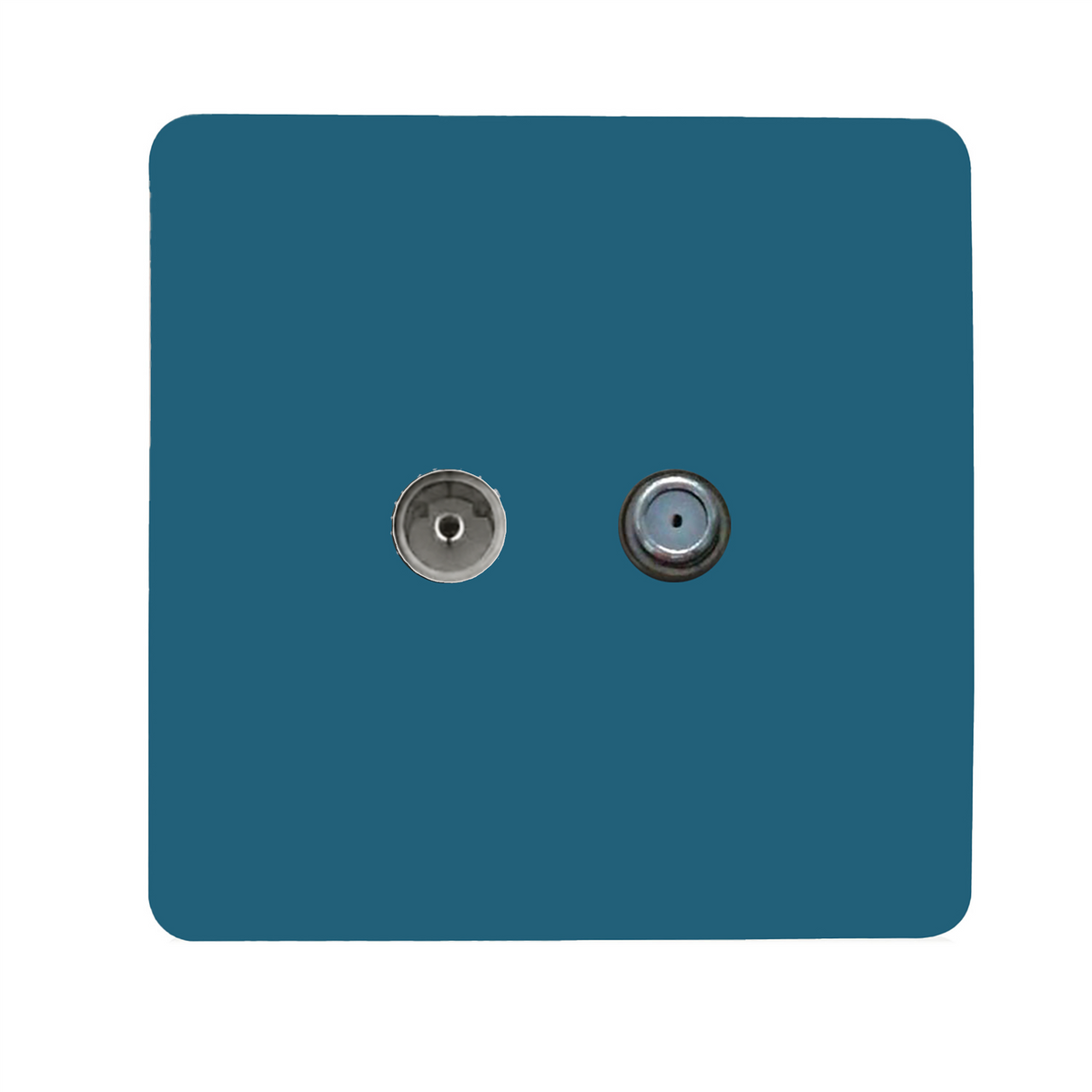 Trendi Switch Ocean Blue TV Coaxial & F-Type Satellite Socket - Screwless