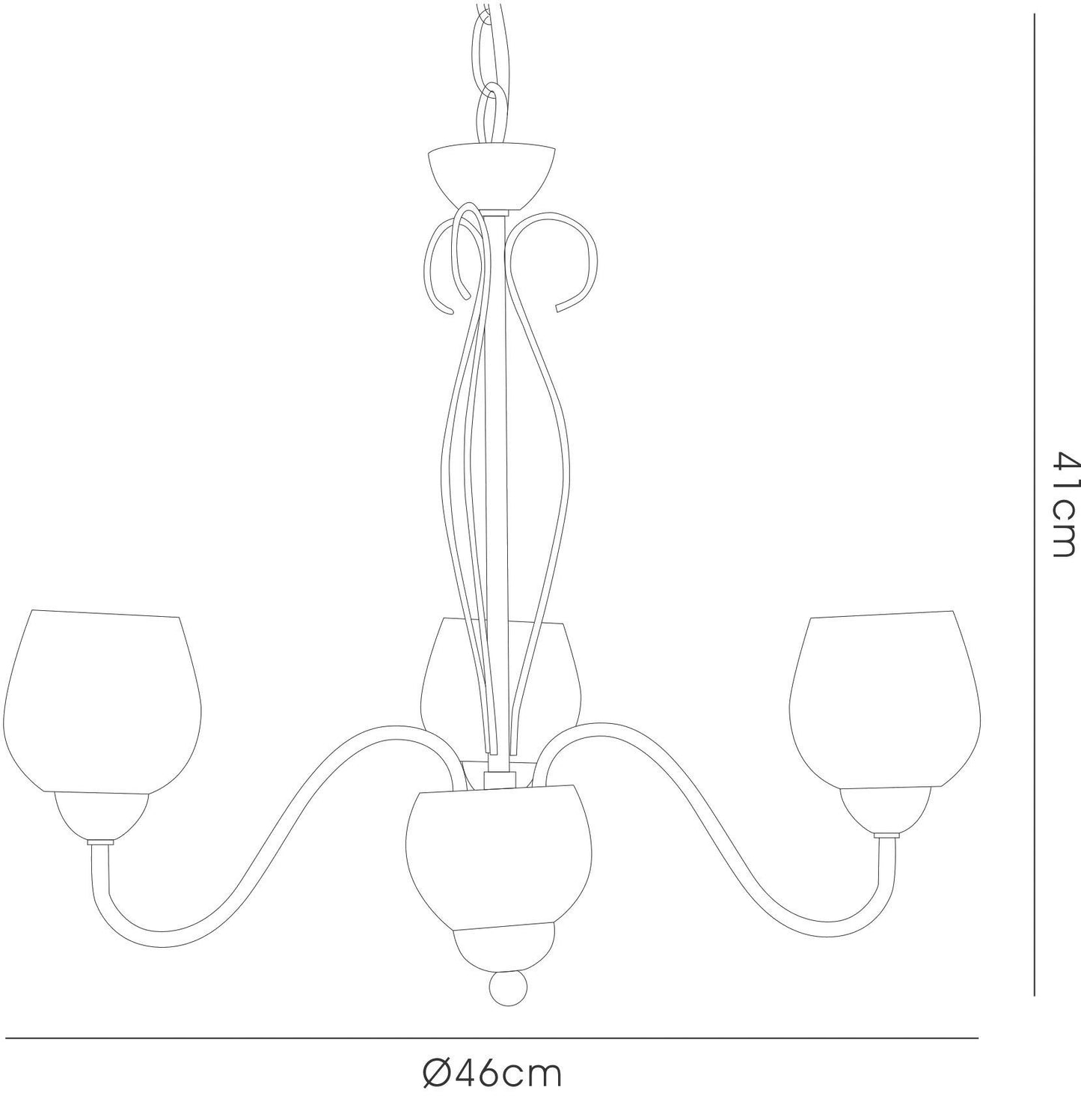 Diyas Klara 46cm  3 Light G9 Antique Brass/Opal Glass Ceiling Pendant Light Fitting