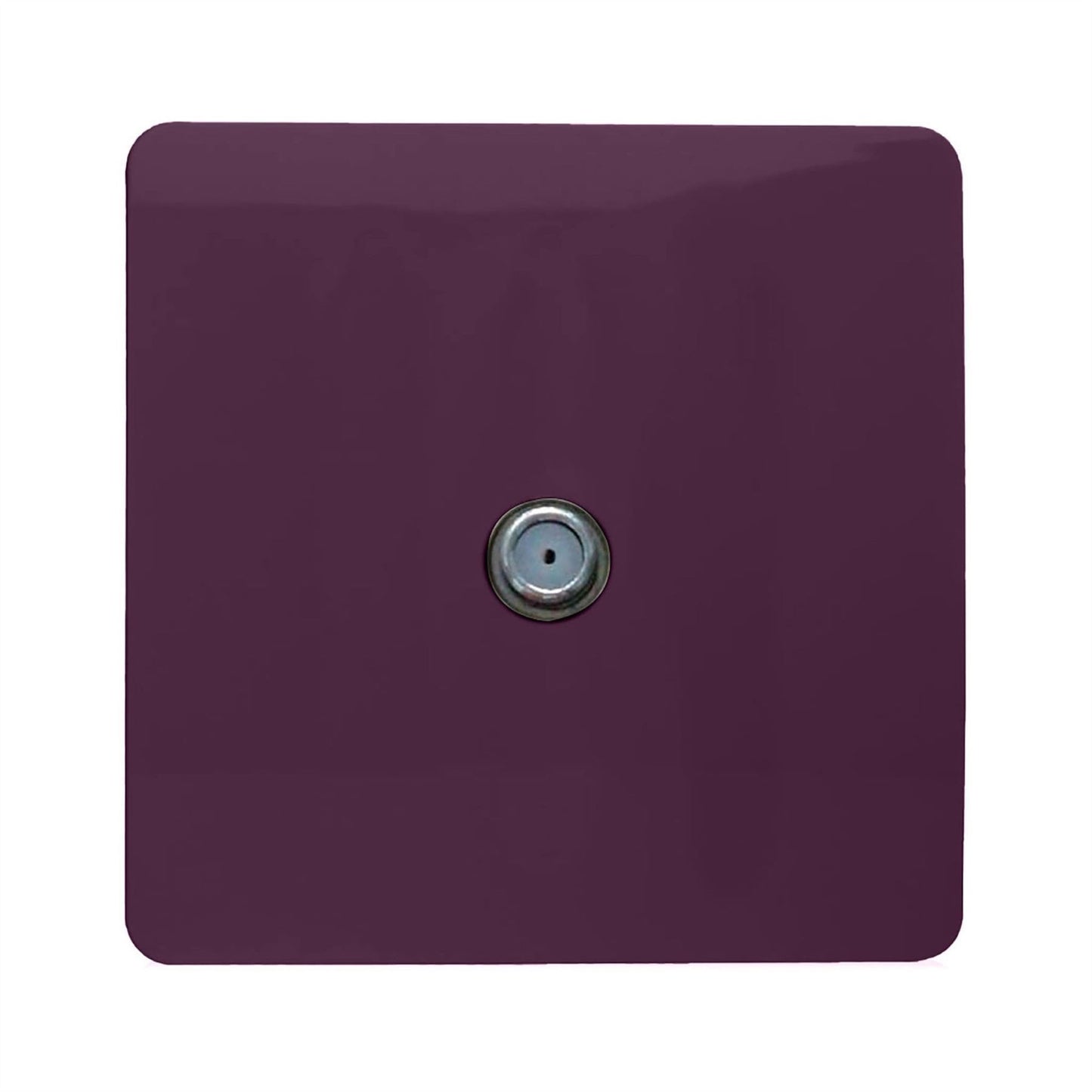 Trendi 1 Gang Artistic Modern Glossy Screwless Television Satellite Socket Plum