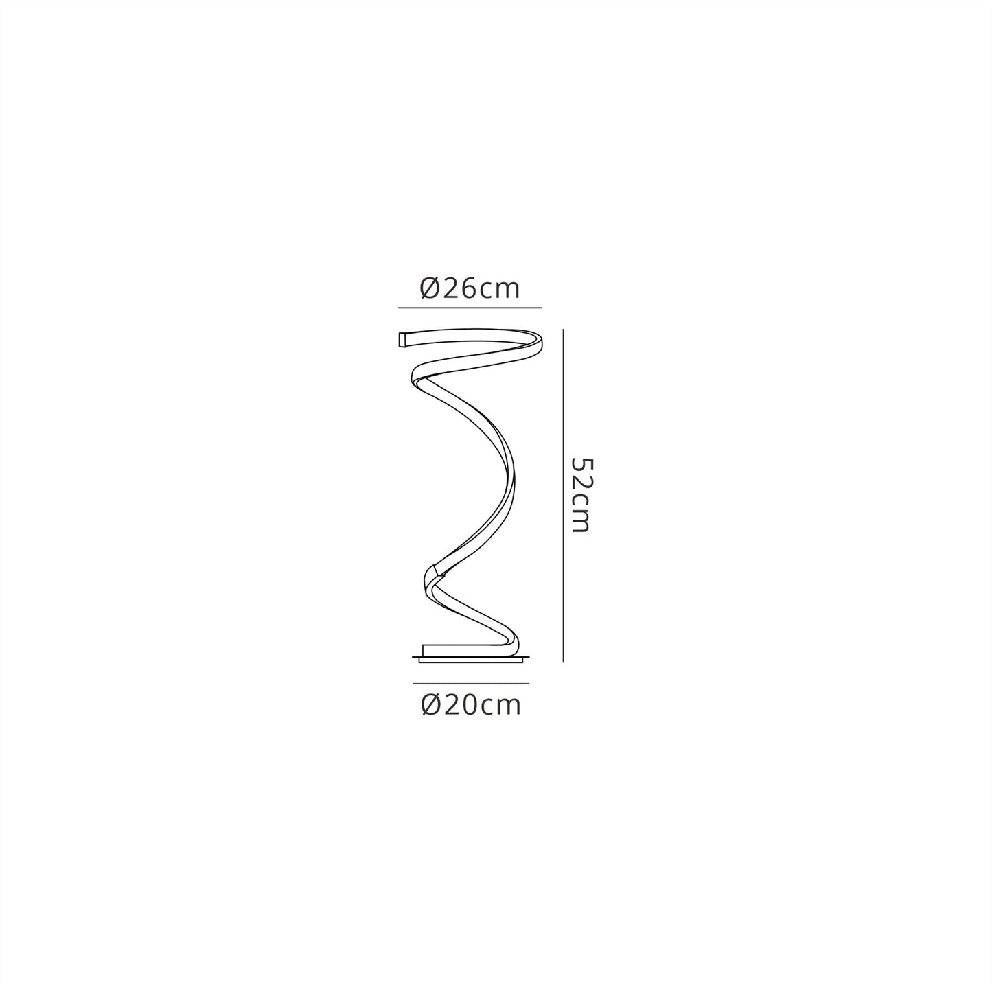 Mantra Helix Table Lamp 52cm, 20W LED, 3000K, 1600lm, Polished Chrome, 3yrs Warranty