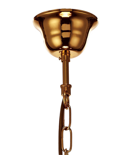 Deco Gabrielle Chandelier with Acrylic Sconce & Glass Droplets 8 Light E14 Mink Finish
