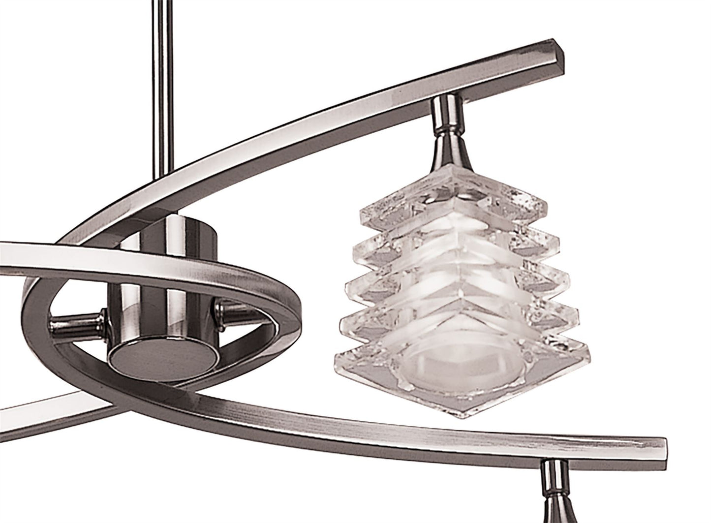 Mantra M0012 Keops Telescopic Pendant Semi Flush Convertible 4 Light G9, Satin Nickel