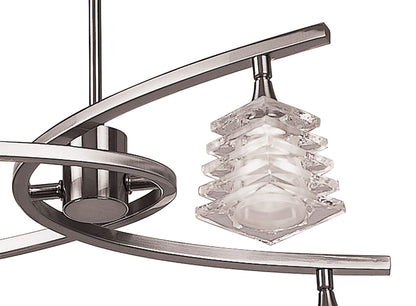 Mantra M0012 Keops Telescopic Pendant Semi Flush Convertible 4 Light G9, Satin Nickel