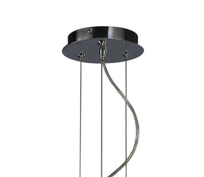 Mantra M3620 Mediterraneo Pendant 3 Light E27 Large, Polished Chrome/Frosted White Glass