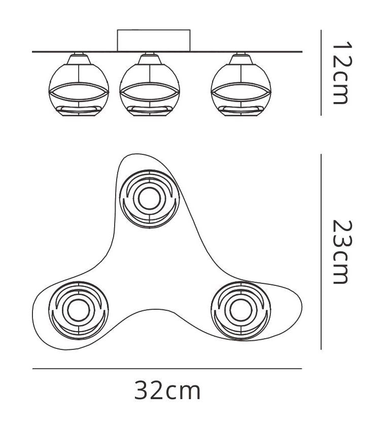 Mantra M1808 Loop Ceiling 3 Light G9 ECO, Polished Chrome