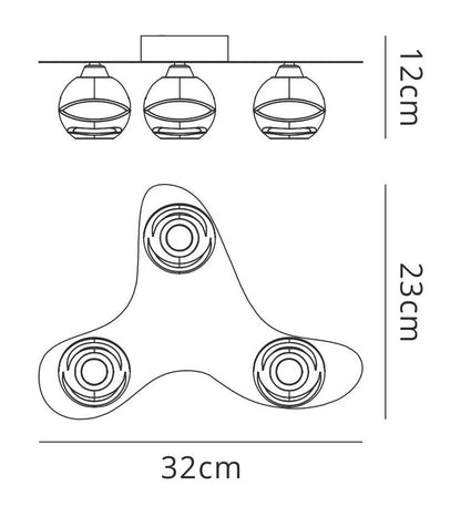Mantra M1808 Loop Ceiling 3 Light G9 ECO, Polished Chrome