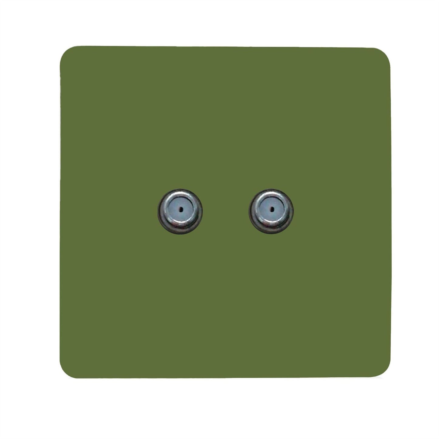 Trendi Switch 2 Gang Male F-Type Satellite Television Socket in Moss Green