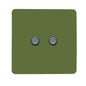 Trendi Switch 2 Gang Male F-Type Satellite Television Socket in Moss Green