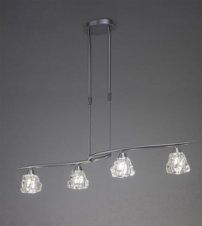 Mantra M3751 Iku Linear Telescopic 4 Light G9 Line, Satin Nickel