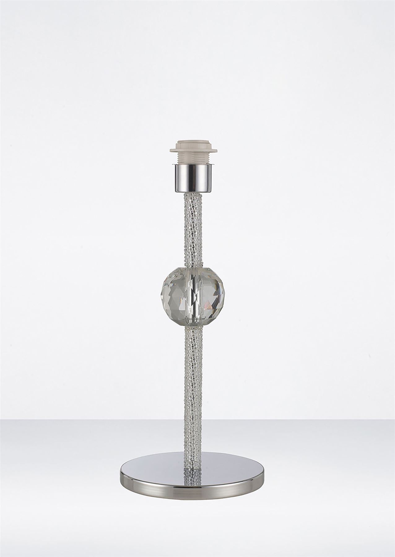 Diyas Elena Crystal Table Lamp WITHOUT SHADE 1 Light E27 Polished Chrome