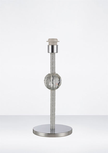 Diyas Elena Crystal Table Lamp WITHOUT SHADE 1 Light E27 Polished Chrome