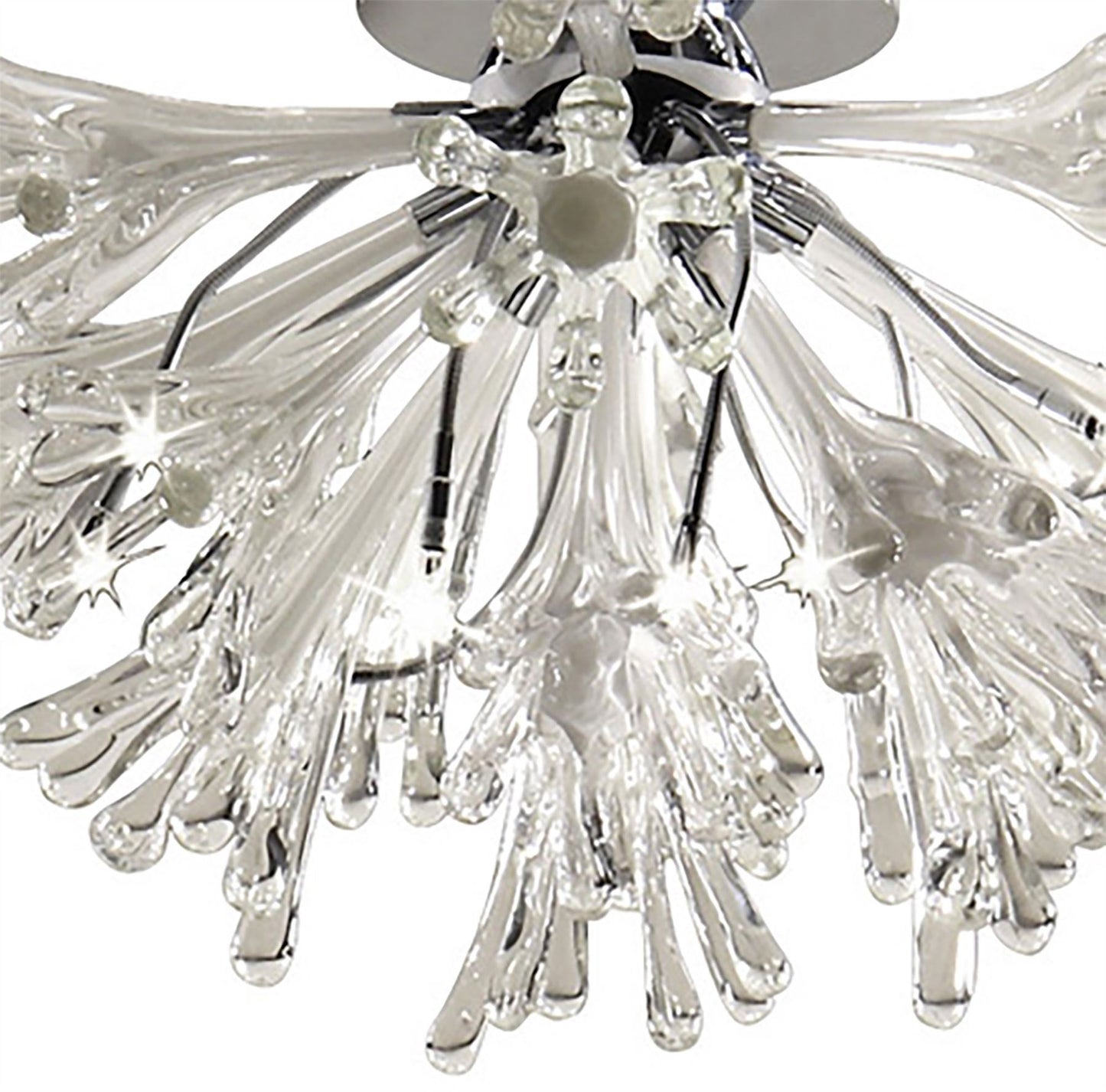 Diyas Love 60cm  Small 9 Light G4 Polished Chrome/White Glass, NOT LED/CFL Compatible Ceiling Light Fitting