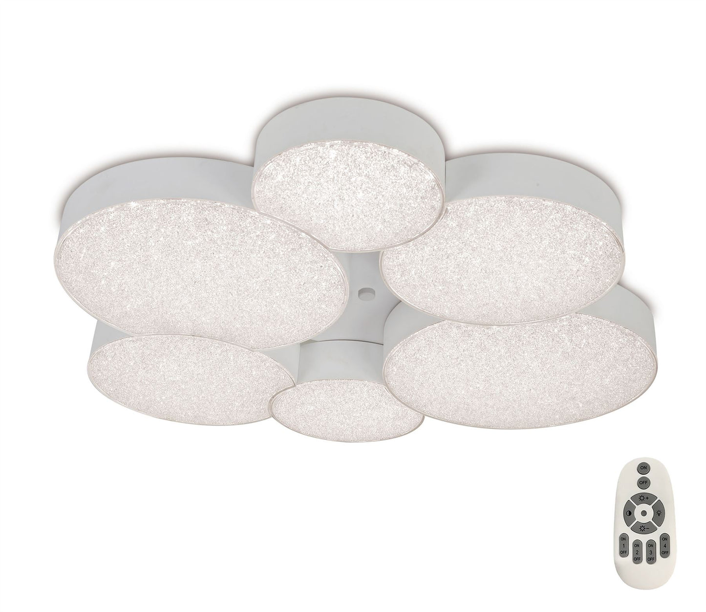 Mantra Fusion M5764 Lunas Ceiling 61cm Diameter 54W LED 3000K, 2830lm, RF Remote Control White, 3yrs Warranty - M5764 Ceiling