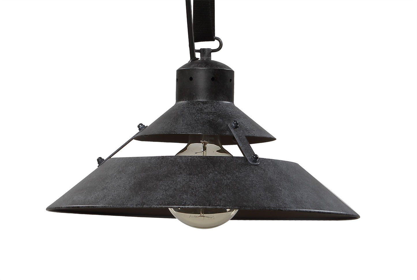 Mantra M5441 Industrial Ceiling 1 Light 40W E27 Medium, Oxide Metal, Black Belt