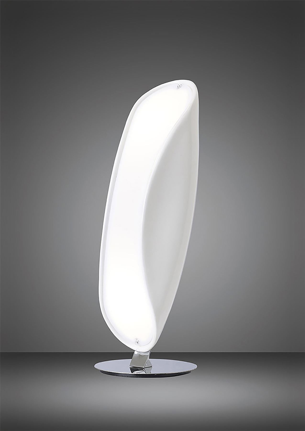 Mantra Pasion Table Lamp 2 Light E27, Gloss White/White Acrylic/Polished Chrome, CFL Lamps INCLUDED