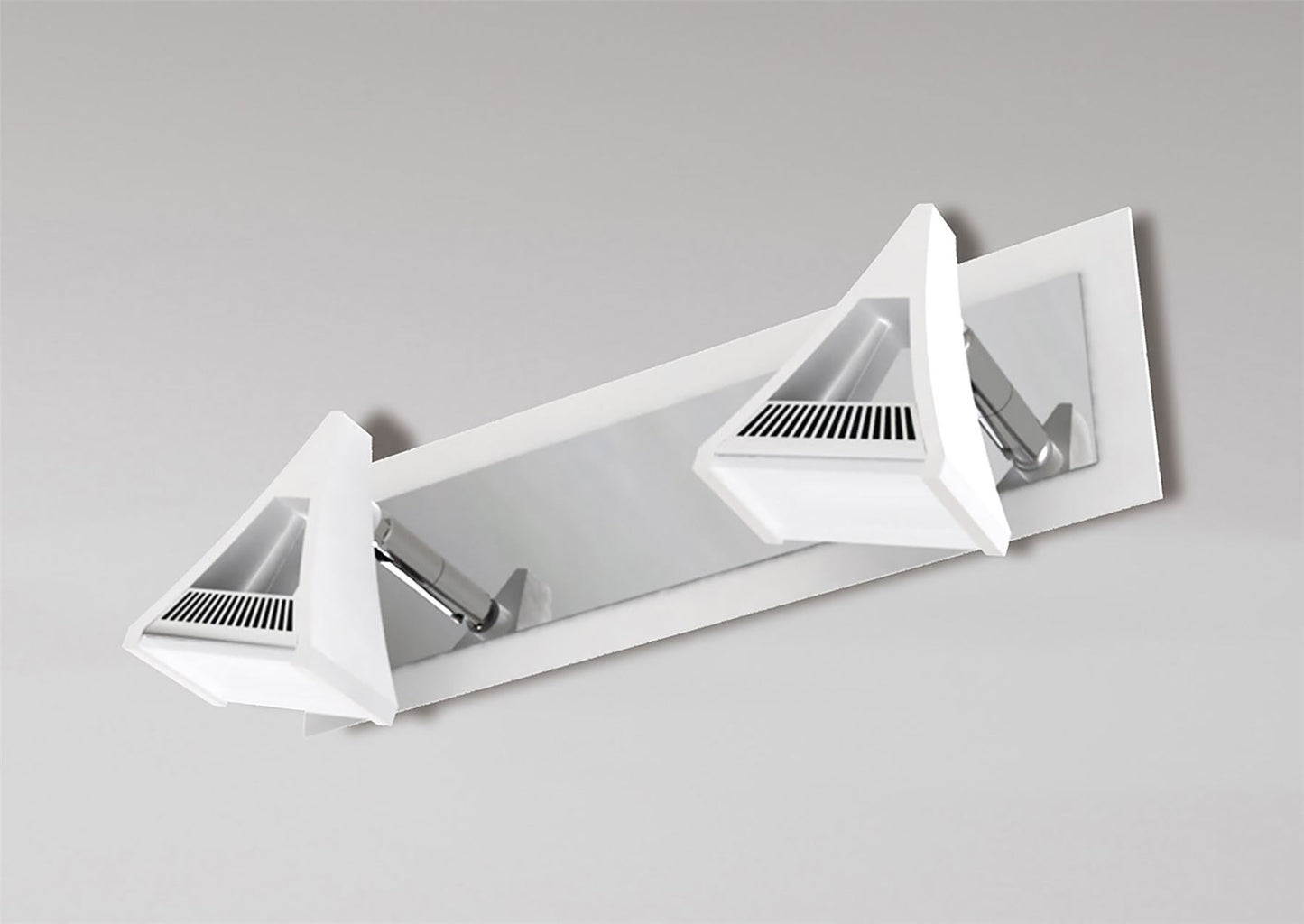 Mantra Fusion Filippo Linear Spot Light 2 Light LED 10W 3000K, 900lm, Matt White/Polished Chrome, 3yrs Warranty