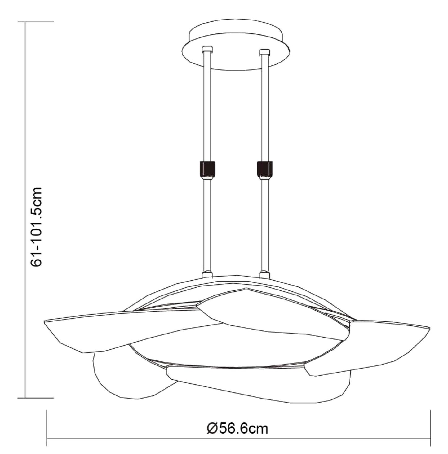 Mantra Mistral LED M3801 Mistral Telescopic 30W LED Round 3000K, 2700lm, Polished Chrome/Frosted Acrylic, 3yrs Warranty - M3801 Ceiling